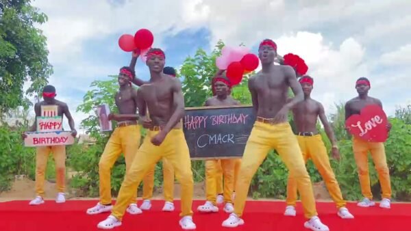 Personalized happy birthday video greetings from Africa yellow pants